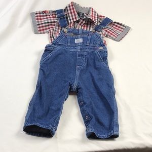 2 PC Polo Ralph Lauren Overalls & matching shirt